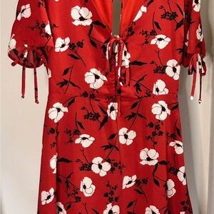 Floral Red Dress